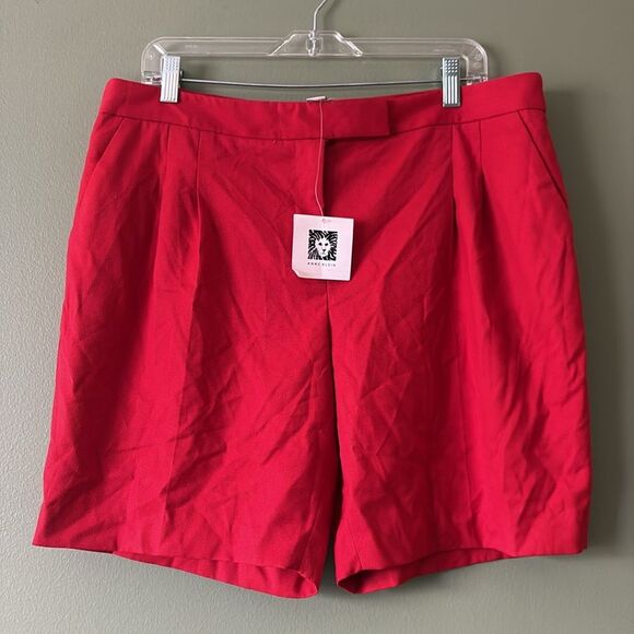 NWT Anne Klein Red Shorts Chino Sz 14 - Picture 2 of 7